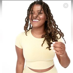 Aerie Yellow Ribbed Crop Top